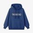 Dark Blue Letters Print Hoodie GM8810-116