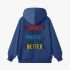 Dark Blue Letters Print Hoodie GM8810-144