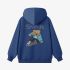 Dark Blue Cartoon Print Hoodie GM8810-150