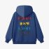 Dark Blue Letters Print Hoodie GM8810-163