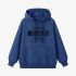 Dark Blue Letters Print Hoodie GM8810-165