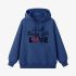 Dark Blue Letters Print Hoodie GM8810-173