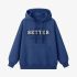 Dark Blue Letters Print Hoodie GM8810-175