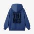 Dark Blue Letters Print Hoodie GM8810-176