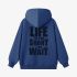 Dark Blue Letters Print Hoodie GM8810-177