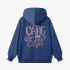 Dark Blue Letter Graphic Hoodie GM8810-196