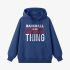 Dark Blue Letter Graphic Hoodie GM8810-236