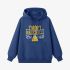 Dark Blue Letter Graphic Hoodie GM8810-238