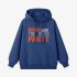 Dark Blue Letter Graphic Hoodie GM8810-245