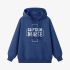 Dark Blue Letter Graphic Hoodie GM8810-247