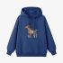 Deer Geometric Graphic Dark Blue Hoodie GM8810-259