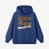 Letter Graphic Dark Blue Hoodie GM8810-283