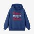 Letter Graphic Dark Blue Hoodie GM8810-286