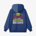 Letter Graphic Dark Blue Hoodie GM8810-293