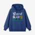 Letter Graphic Dark Blue Hoodie GM8810-295