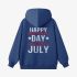 Letter Graphic Dark Blue Hoodie GM8810-301