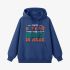 Letter Graphic Dark Blue Hoodie GM8810-308