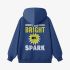 Letter Graphic Dark Blue Hoodie GM8810-314