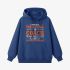 Letter Graphic Dark Blue Hoodie GM8810-316