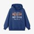 Letter Graphic Dark Blue Hoodie GM8810-317