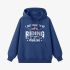 Letter Graphic Dark Blue Hoodie GM8810-319