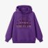 Purple Letters Print Hoodie GM8811-100