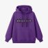 Purple Letters Print Hoodie GM8811-101