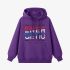 Purple Letters Print Hoodie GM8811-107