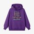 Purple Letters Print Hoodie GM8811-108