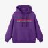 Purple Letters Print Hoodie GM8811-114