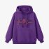 Purple Letters Print Hoodie GM8811-115