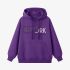 Purple Letters Print Hoodie GM8811-124