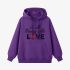 Purple Letters Print Hoodie GM8811-173