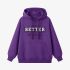 Purple Letters Print Hoodie GM8811-175