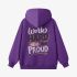 Letter Graphic Purple Hoodie GM8811-182