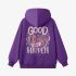 Letter Graphic Purple Hoodie GM8811-185