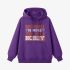 Purple Letter Graphic Hoodie GM8811-233