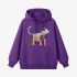 kitten Geometric Graphic Purple Hoodie GM8811-265