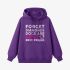 Letter Graphic Purple Hoodie GM8811-284