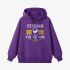 Letter Graphic Purple Hoodie GM8811-285