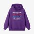 Letter Graphic Purple Hoodie GM8811-294