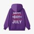 Letter Graphic Purple Hoodie GM8811-301