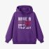 Letter Graphic Purple Hoodie GM8811-306