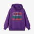 Letter Graphic Purple Hoodie GM8811-308