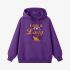 Letter Graphic Purple Hoodie GM8811-313