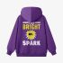 Letter Graphic Purple Hoodie GM8811-314