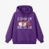 Letter Graphic Purple Hoodie GM8811-318