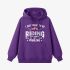 Letter Graphic Purple Hoodie GM8811-319