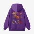 Purple Letters Print Hoodie GM8811-86