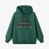 Dark Green Letters Print Hoodie GM8812-100